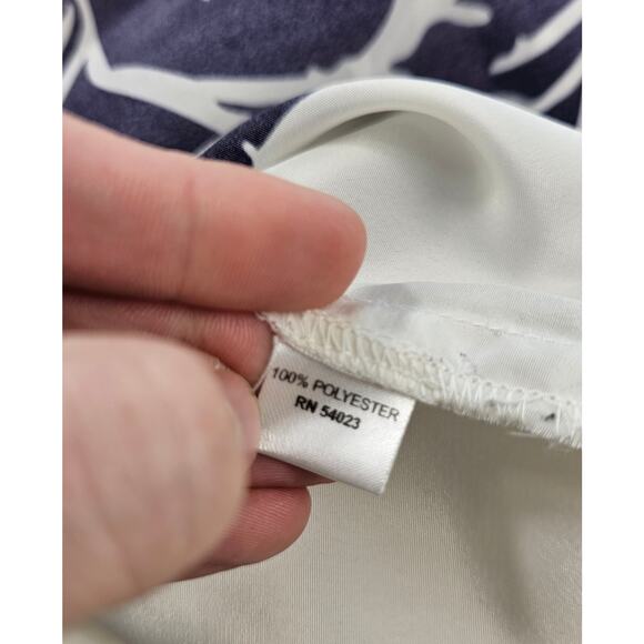 Pim Larkin size L cream black geometric sleevless career casual comfort top - Picture 5 of 7